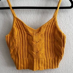 American Eagle Cropped Cable Knit Sweater Tank